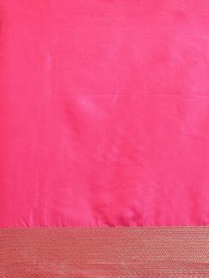 pink woven  silk saree with blouse 5