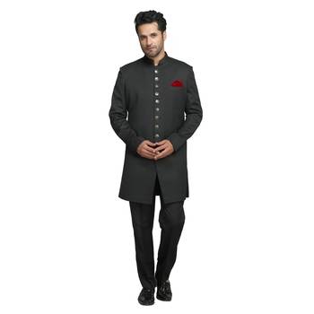 Black plain polyester indo-western-dresses 1
