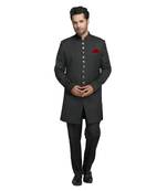 Black plain polyester indo-western-dresses