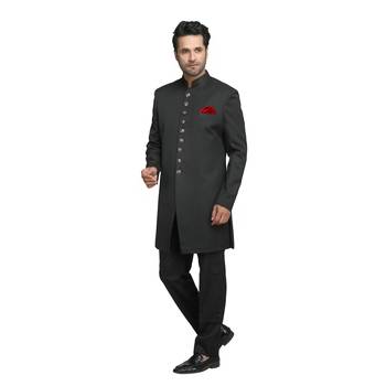 Black plain polyester indo-western-dresses 3