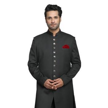Black plain polyester indo-western-dresses 5