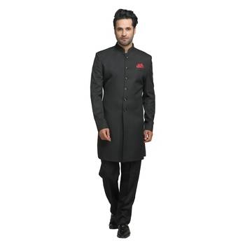 Black plain polyester indo-western-dresses 1