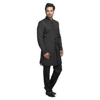 Black plain polyester indo-western-dresses 2