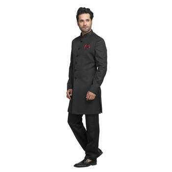 Black plain polyester indo-western-dresses 3