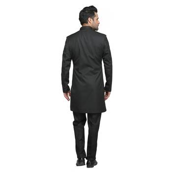 Black plain polyester indo-western-dresses 4
