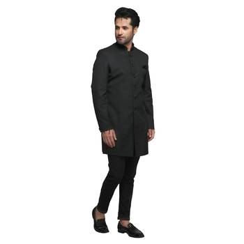 Black plain polyester indo-western-dresses 2