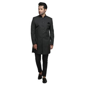 Black plain polyester indo-western-dresses 3