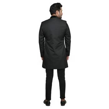Black plain polyester indo-western-dresses 4