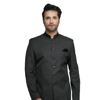 Black plain polyester indo-western-dresses 5