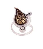 I Jewels Antique Silver Oxidized Adjustable Peacock Finger Ring for Women/Girls (FL19)
