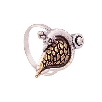 I Jewels Antique Silver Oxidized Adjustable Peacock Finger Ring for Women/Girls (FL19) 2