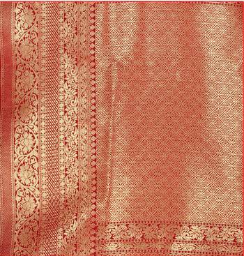red woven silk saree with blouse 4