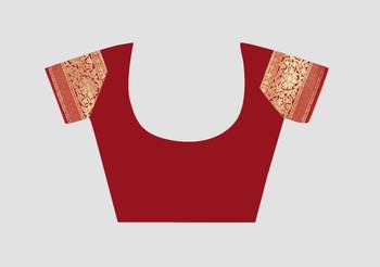 red woven silk saree with blouse 5