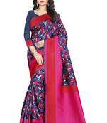 turquoise woven silk saree with blouse