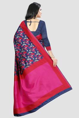 turquoise woven silk saree with blouse 3