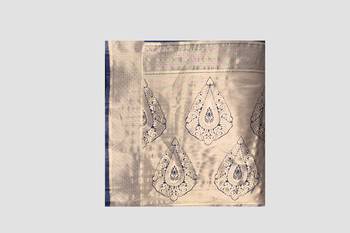blue woven silk saree with blouse 5