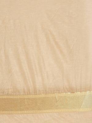 beige woven chanderi saree with blouse 4