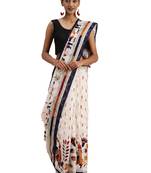 blue printed bhagalpuri silk saree with blouse