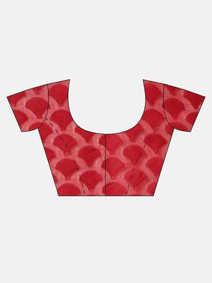 red printed bhagalpuri silk saree with blouse 5