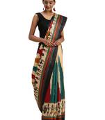 black printed bhagalpuri silk saree with blouse
