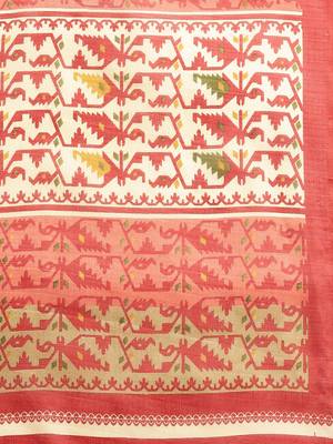 yellow printed bhagalpuri silk saree with blouse 4
