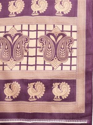 pink printed bhagalpuri silk saree with blouse 3