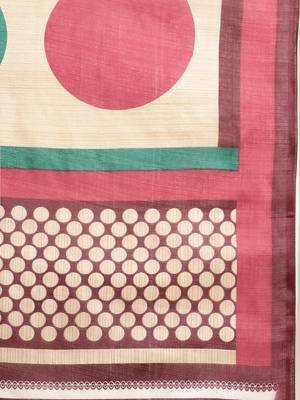 pink printed bhagalpuri silk saree with blouse 3