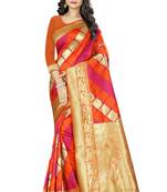 red woven silk saree with blouse