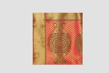 red woven silk saree with blouse 5