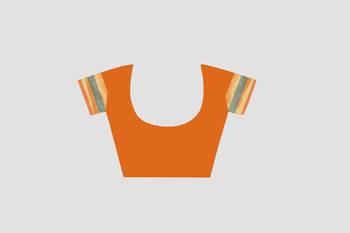 orange woven  silk saree with blouse 4