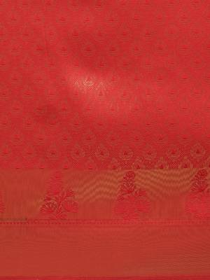 red woven  silk saree with blouse 3