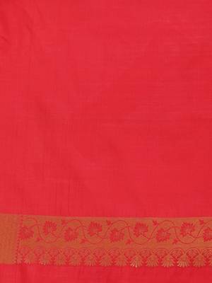 red woven  silk saree with blouse 4