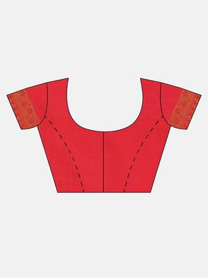 red woven  silk saree with blouse 5