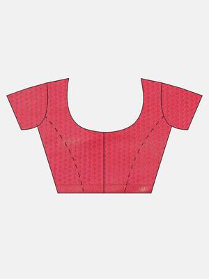 pink woven kanchipuram silk saree with blouse 5