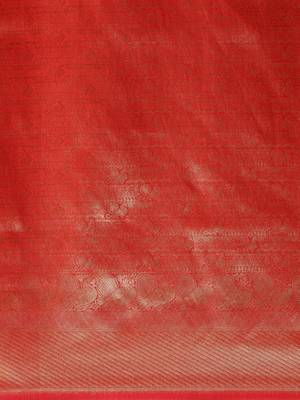 red woven silk saree with blouse 3