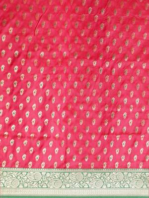 pink woven  silk saree with blouse 3