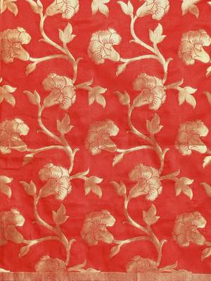 orange woven kanchipuram silk saree with blouse 3