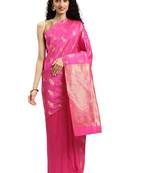 pink woven kanchipuram silk saree with blouse