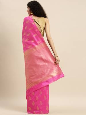 pink woven kanchipuram silk saree with blouse 2