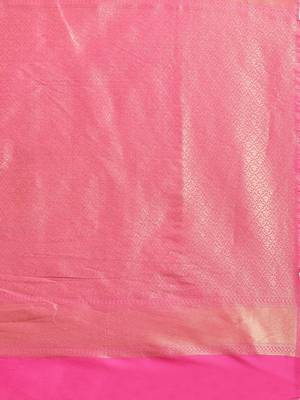 pink woven kanchipuram silk saree with blouse 4