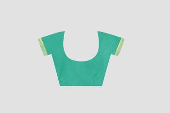 green woven art silk saree with blouse 4