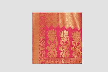 pink woven silk saree with blouse 5