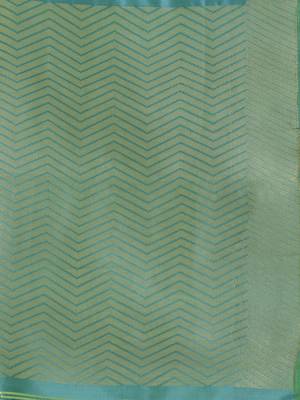 blue woven silk saree with blouse 4