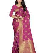 purple woven  silk saree with blouse