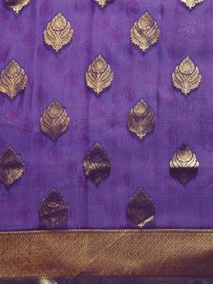 purple woven silk saree with blouse 2