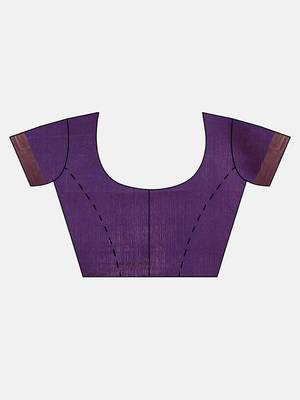 purple woven silk saree with blouse 4