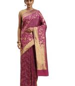 pink woven  silk saree with blouse