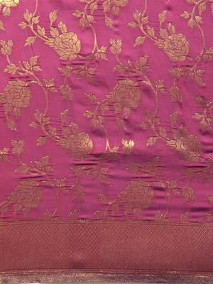 pink woven  silk saree with blouse 3