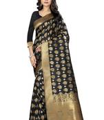 black woven silk saree with blouse