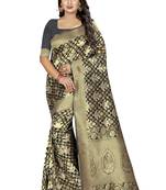 black woven silk saree with blouse